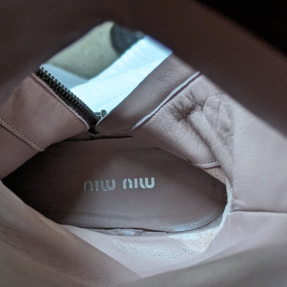 Miu Miu Suede Low Heeled Boot Size 8.5 Nwot - image 7